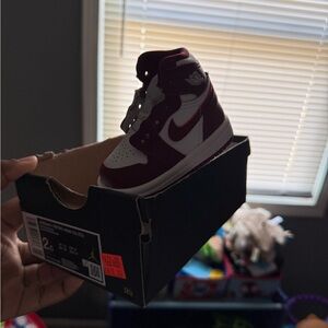 Nike Kids Burgundy and White Sneakers